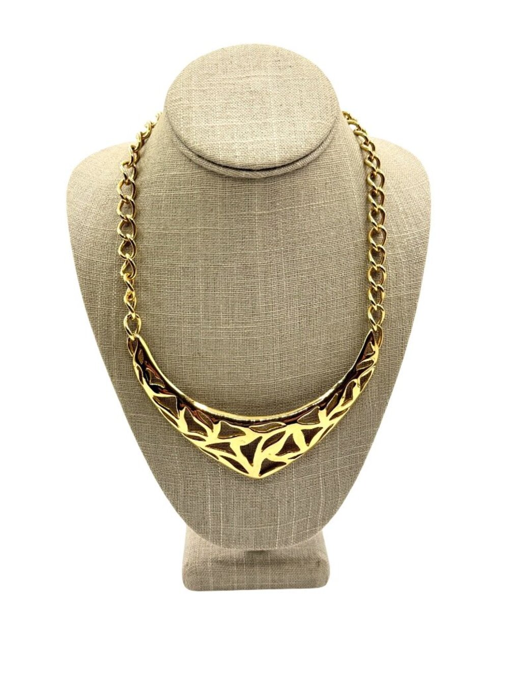 Vintage Monet Gold Tone Chunky Necklace